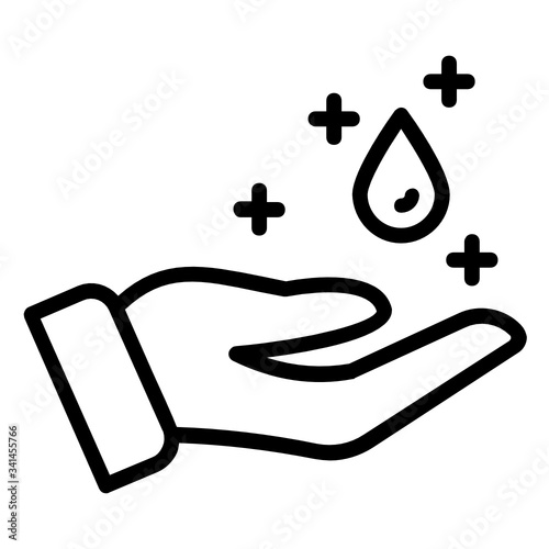 hygiene symbol vector icon design, Hand Sanitizer Drop Concept, body part disinfection on white background, 