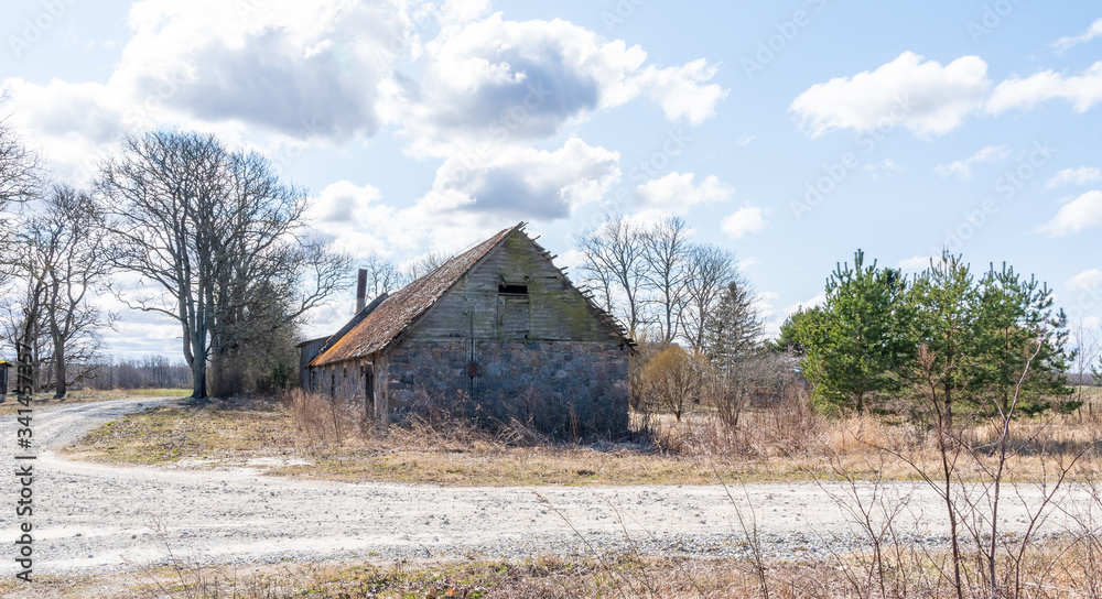 Fototapeta premium old agriculter building europe estonia