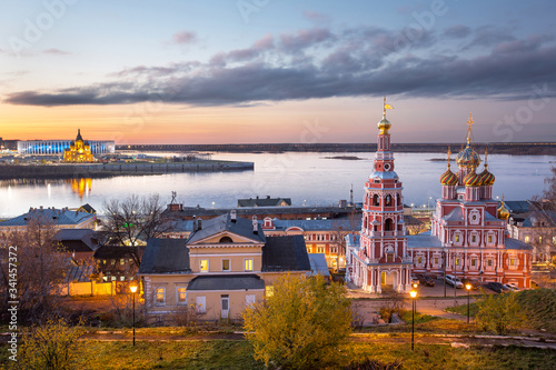 Photography Church of the Cathedral of the Blessed Virgin in Nizhny Novgorod on the backgrou