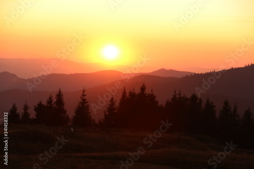 sunset in the mountains, Ukrainian Carpathians