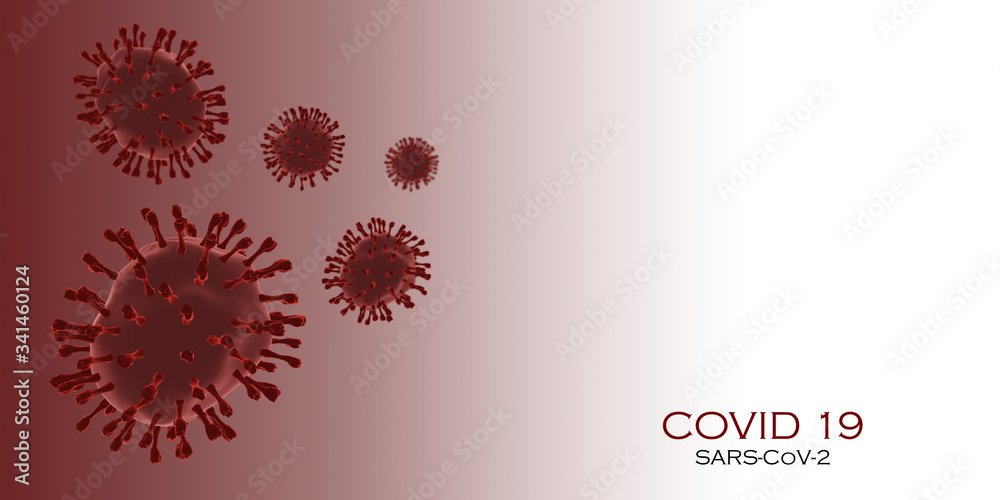 covid19 coronavirus 3D fondo degradado rojo sars-cov-2 epidemia 