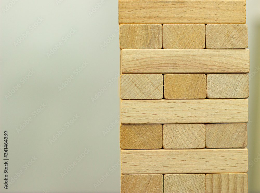 Blocks of wood isolated on grey background Blocks of wood isolated on grey background