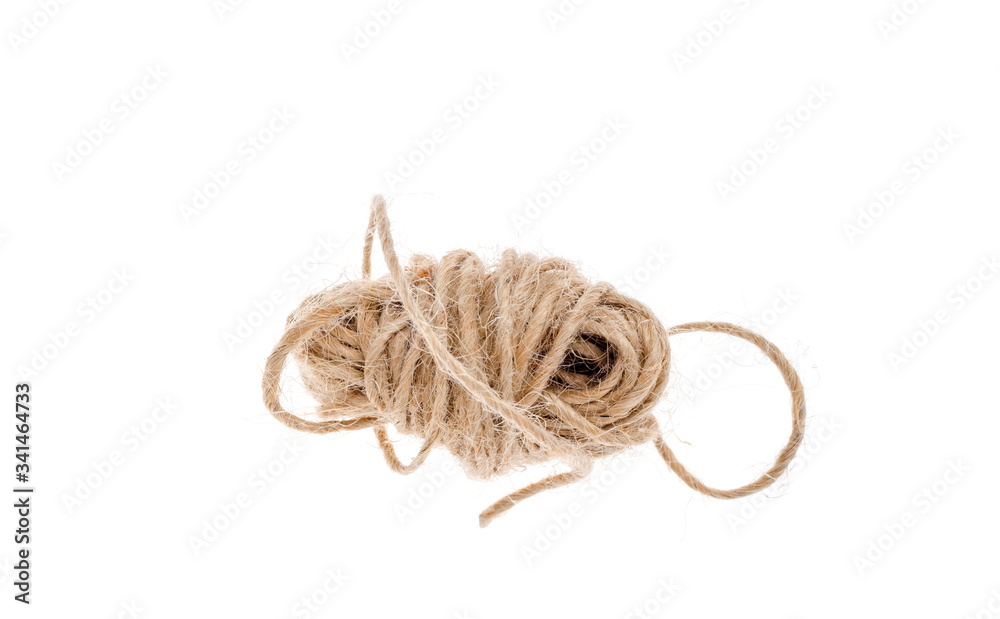 Small skein of rope isolated on white background
