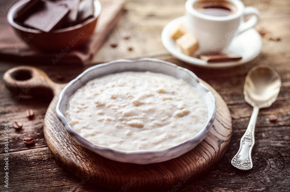 Oatmeal in a plate for breakfast Oatmeal in a plate for breakfast