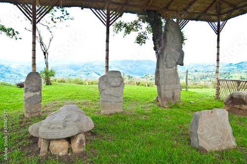 Huila, Neiva, Colombia. April 1, 2009: High Archaeological Park of Idols, San Jose de Isnos photo
