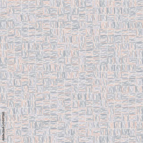 Seamless square tranquil pastel doodle shape mosaic geo pattern. Serene gentle peaceful tile print. Trendy deco geometric random repeat vector pattern.