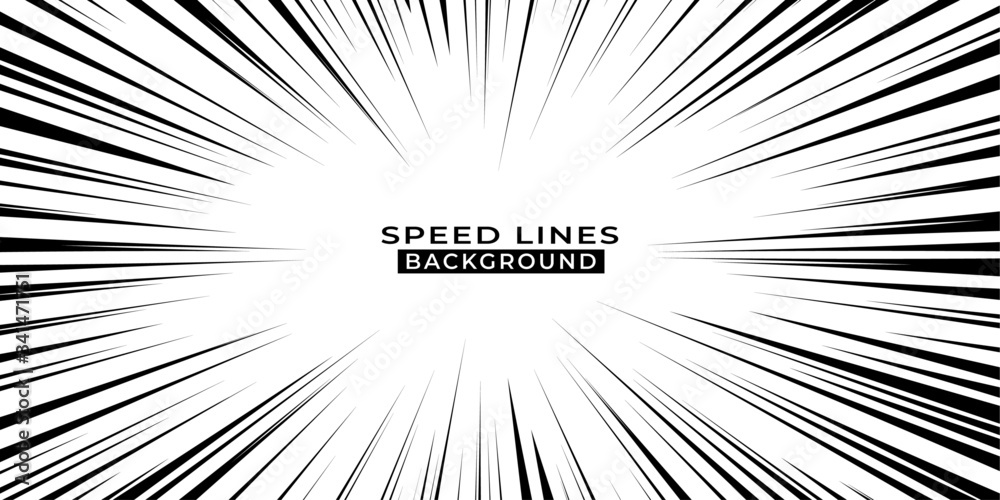 Fototapeta premium Background of radial lines for comic books. Comic zoom, speed, radial background. Vector and illustration.