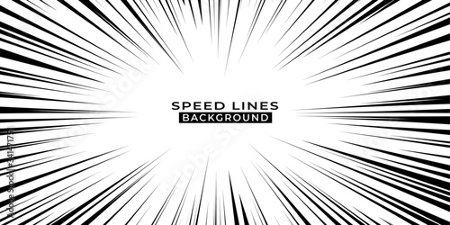 Background of radial lines for comic books. Comic zoom, speed, radial background. Vector and illustration.