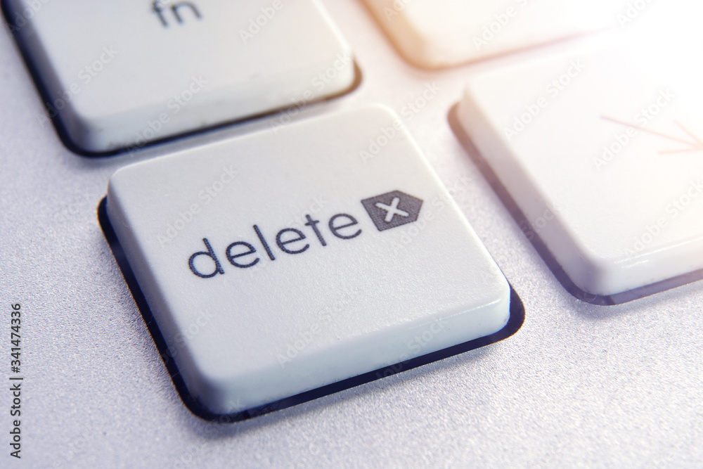 Delete key button of a computer keyboard. Macro photography. Delete key button of a computer keyboard. Macro photography.