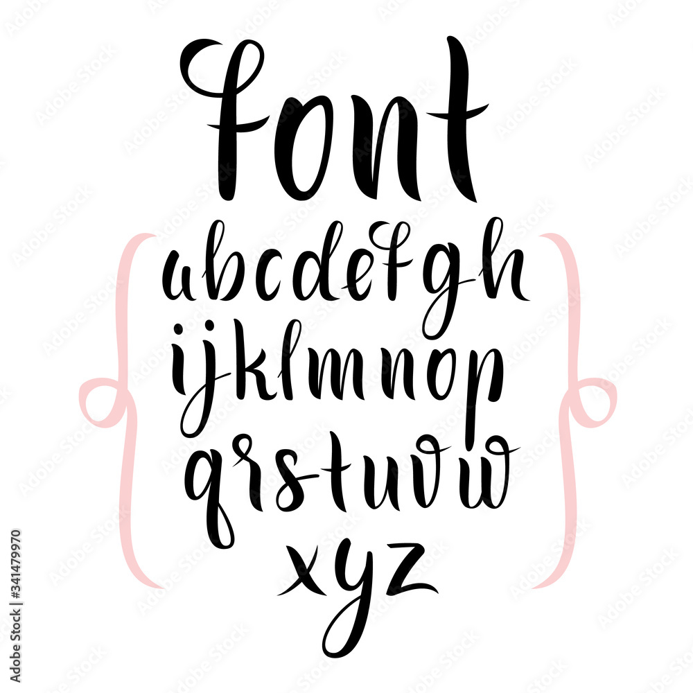 Obraz premium Hand drawn alphabet. Font.
