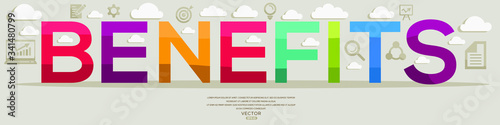 Creative (benefits) Design,letters and icons,Vector illustration.