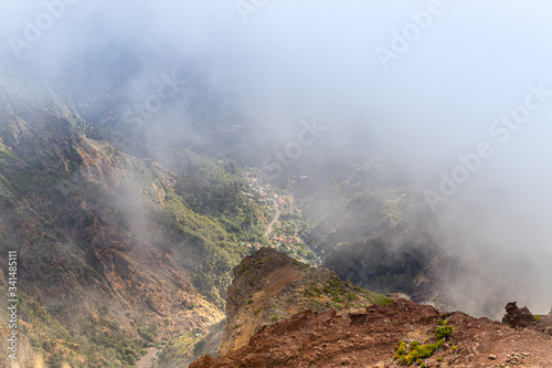 A view of the valley between two mountain ranges in Madeira, Portugal. © Ekaterina Kolomeets