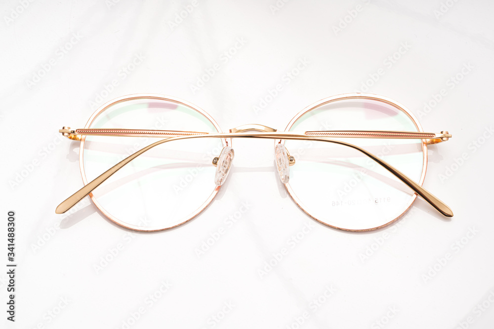 glasses on a white glasses on a white