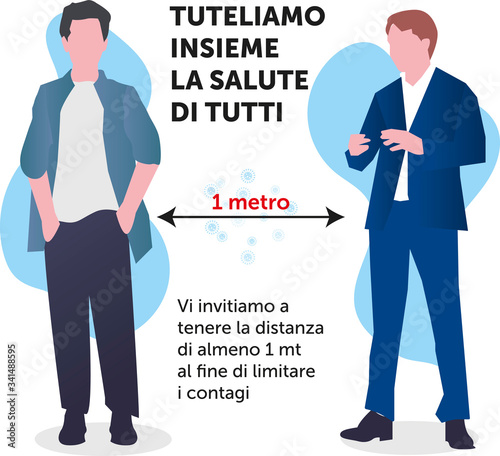 Cartello vetrina mantieni la distanza photo
