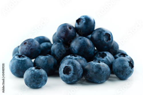 Ripe blueberries with copy space for text