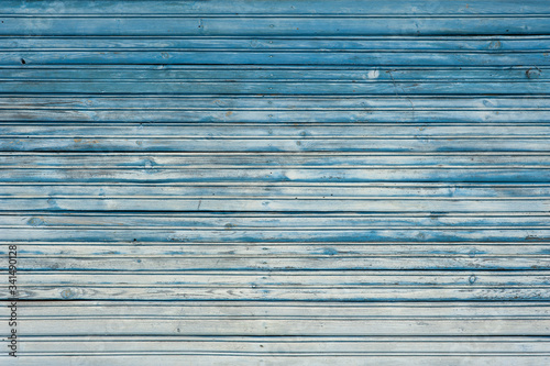 wooden texture wall in the form of a blue gradient from blue to light blue..