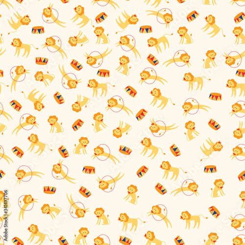 Seamless pattern of circus lion motif  © Cristina Telles