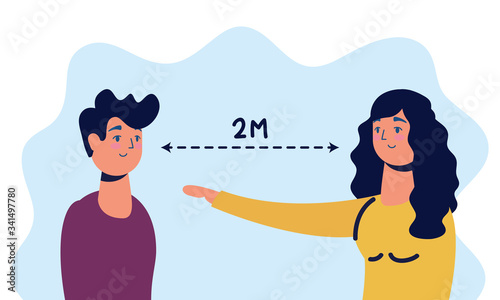persons with social distancing for covid19