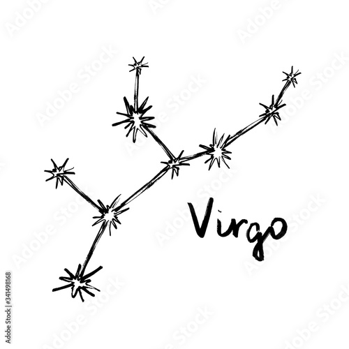 Constellations - Grunge Zodiac Signs - Virgo - The Maiden