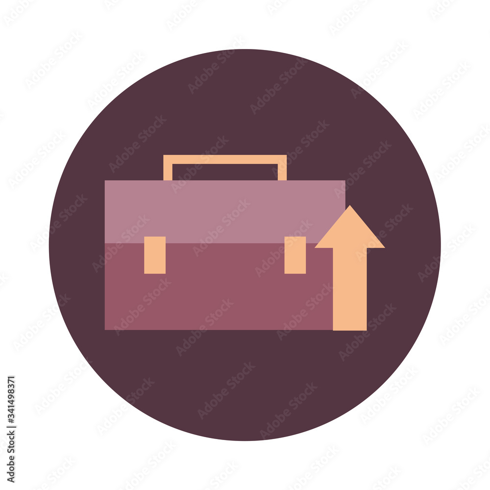 mobile banking, business suitcase profit arrow block style icon mobile banking, business suitcase profit arrow block style icon