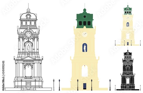 Pachuca Monumental Clock in front view