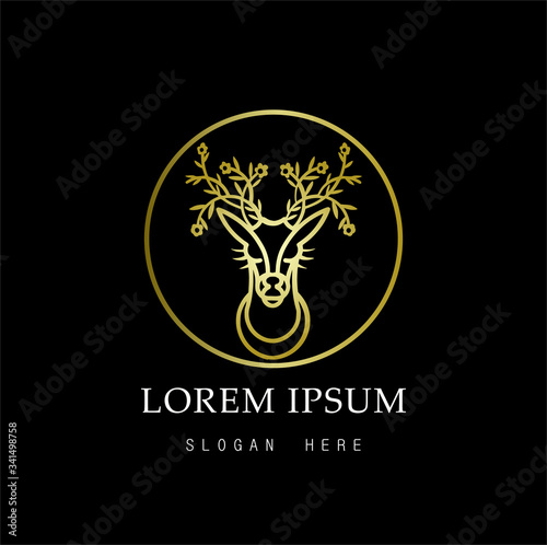 Luxury Logo, gold logo with brand and black background