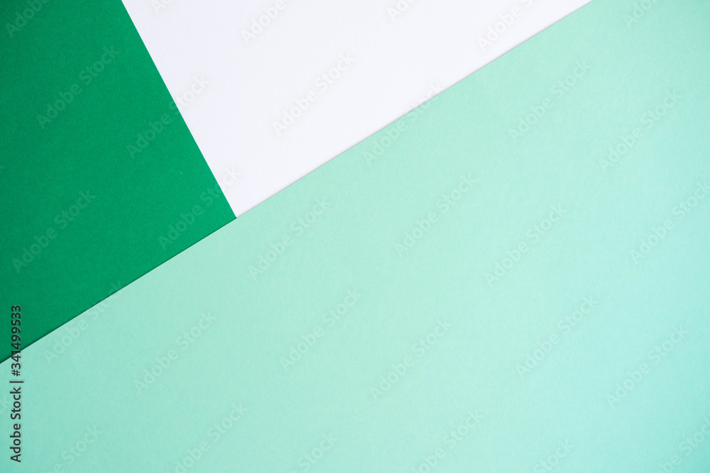 Abstract background of three trending mint colors, white and green. Abstract background of three trending mint colors, white and green.
