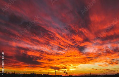 Spectacular Sunset, Amazing Sky, Perfect Sunset Clouds, Sky Fire