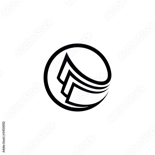 Paper or page view, vector round logo design