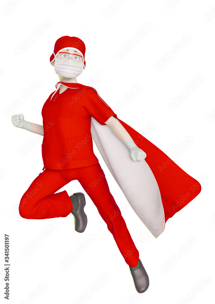 super doctor cartoon in white background super doctor cartoon in white background