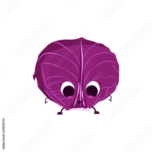 Isolated purple cabbage cartoon