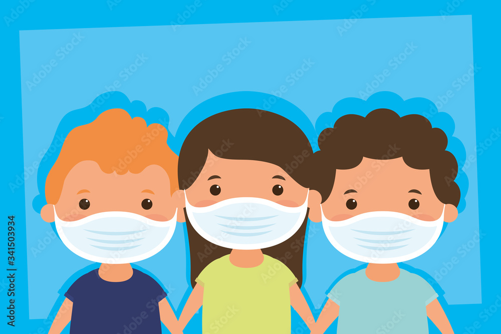 little kids using face masks characters little kids using face masks characters