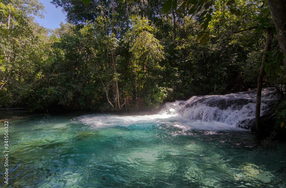 Naklejka premium The Formiga River (Rio Formiga), with its clear, turquoise water, perfect for swimming and snorkelling. One of Jalapao attractions.