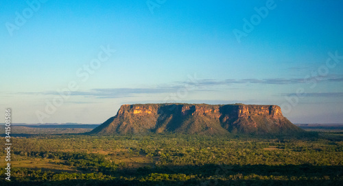 Rock formations landscape at chapada das mesas, Brazil, seen from the Pedra furada tourist attraction. 
