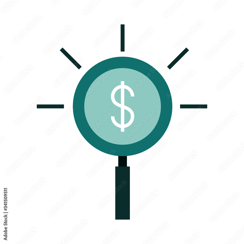 mobile banking, magnifying glass money analysis business flat style icon mobile banking, magnifying glass money analysis business flat style icon