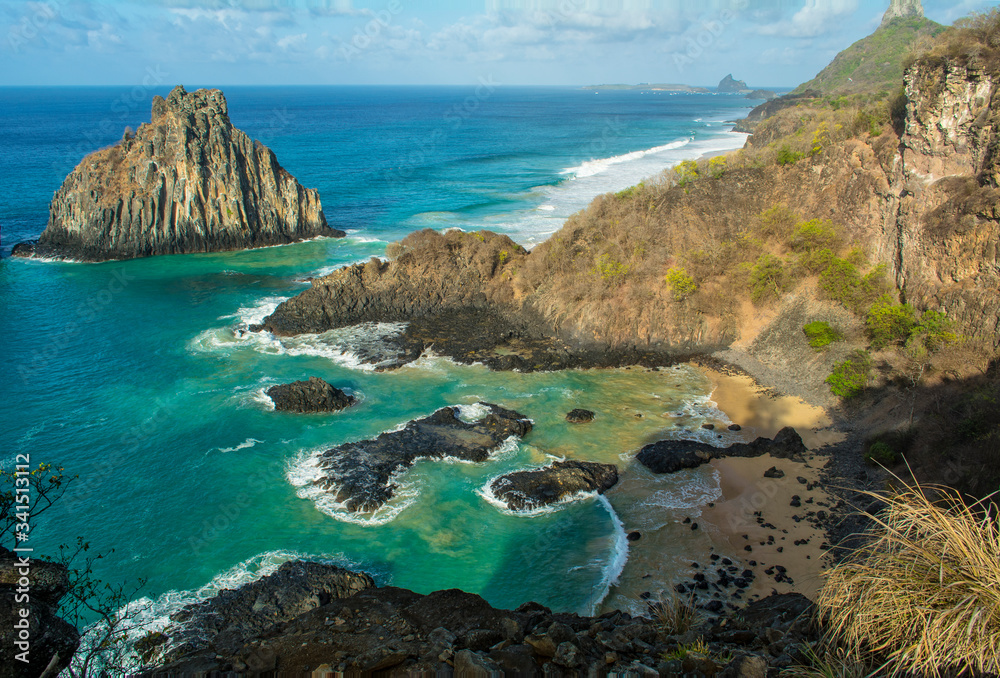 The twins, two brothers (2 irmaos), a breathtaking view of Fernando de noronha archipelago, one of the main attractions. 