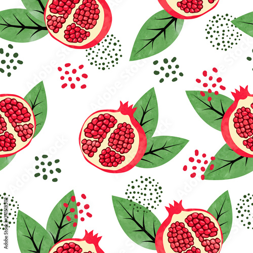 Seamless pomegranate patter...