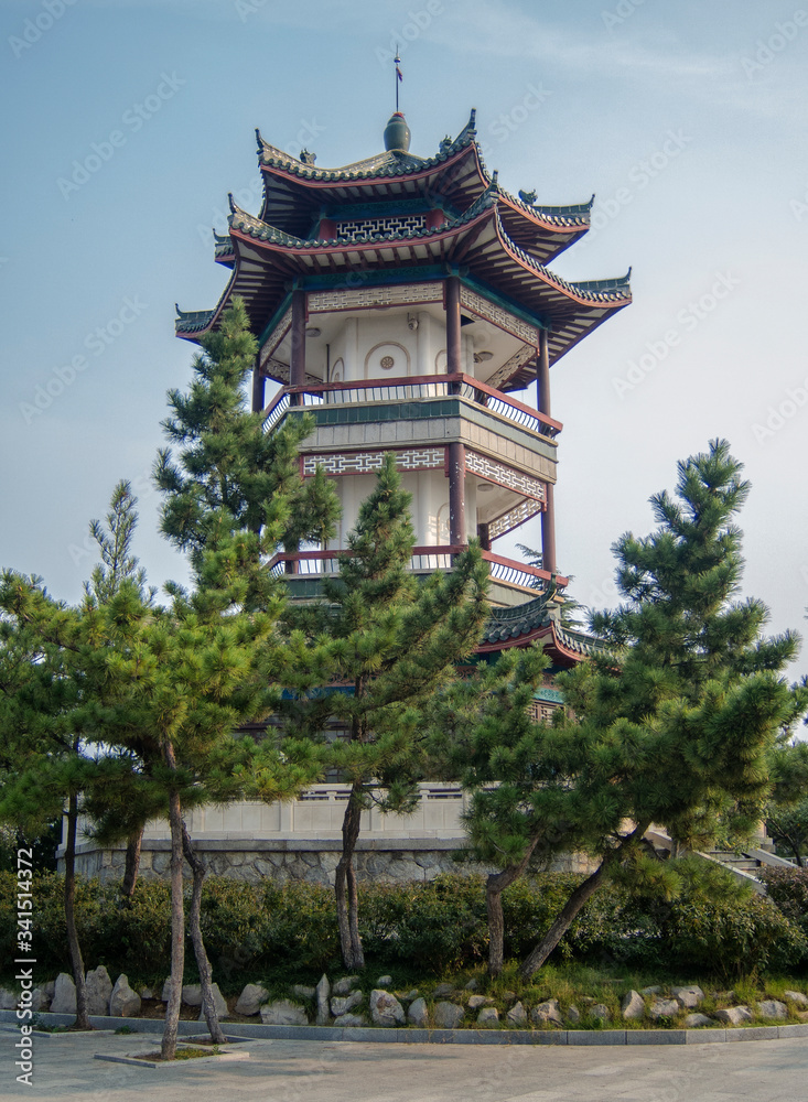 Yao Chi (Yuhuangding) park temple in Yantai, China. Yao Chi (Yuhuangding) park temple in Yantai, China.