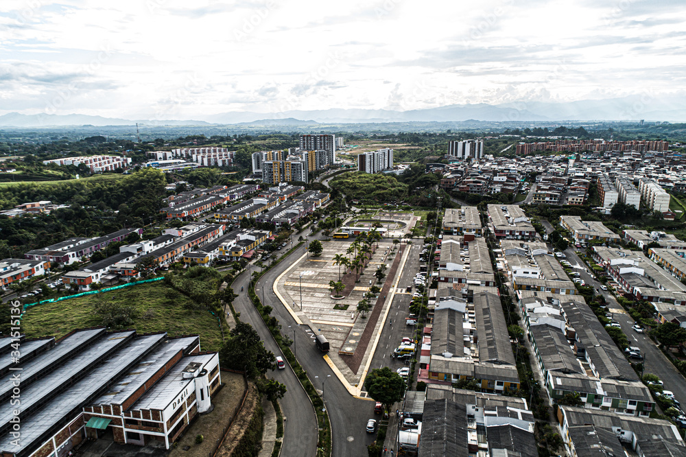 Fototapeta premium aerial view of the city