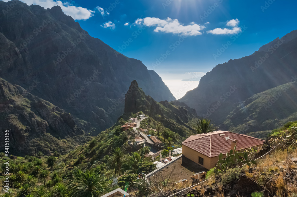 Masca, Teno Mountains. Tenerife, Canary Islands, popular travel destination in Spain