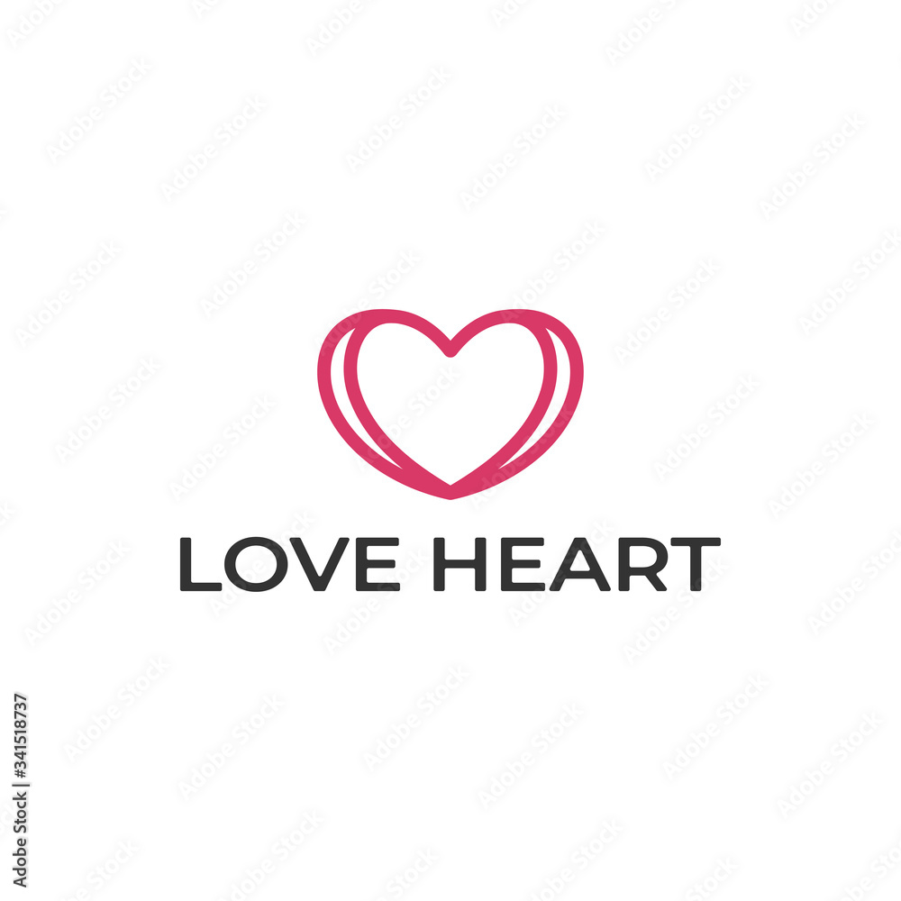 Design a logo template for your business, Modern and line style, Abstract love heart vector or medical