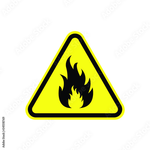Fire danger sign. Vector illustration
