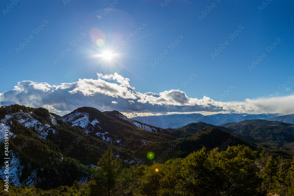 Fototapeta premium Winter in La Cerdanya, Pyrenees, Spain