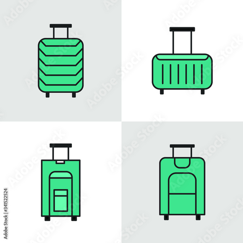 Icon best luggage vector simple , illustration business pack tourism summer travel transport element isolated briefcase concept best icon outline fashion
