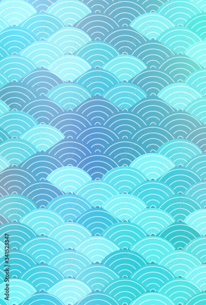 海　暑中見舞い　水彩　背景