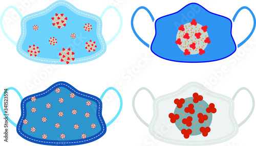 Coronavirus COVID-19 medical surgical face mask masks covering to prevent the spread of virus flu influenza and pandemic disease, bacteria and germs for safety precaution and preventative measures