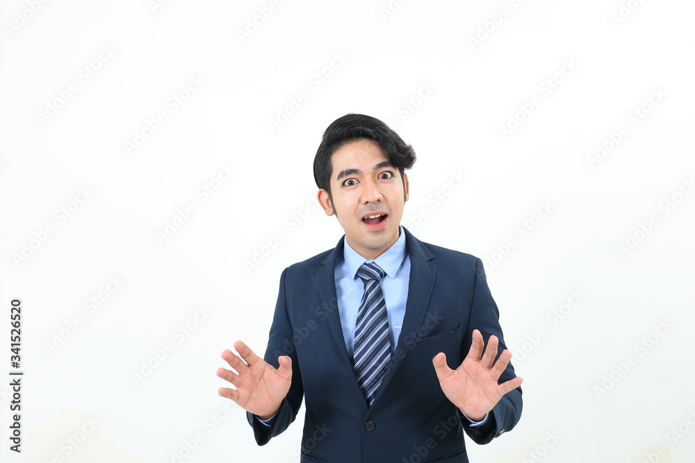 South east Asian Malay Man facial expression happy smile mouth open look forward at camera South east Asian Malay Man facial expression happy smile mouth open look forward at camera