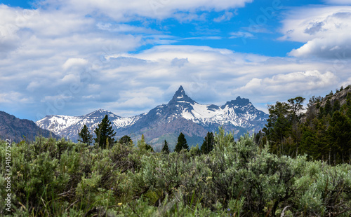 Beartooth Mountain Looms Over Wyoming Wilderness on Summer Day photo