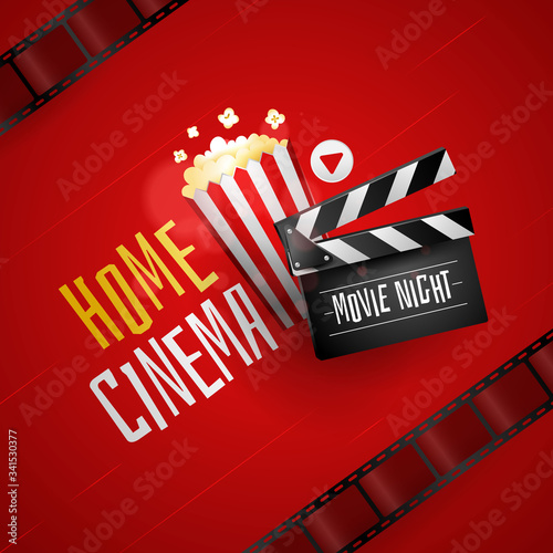 Home movie background with popcorn
