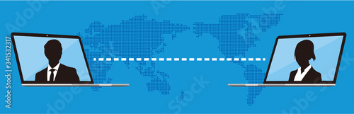 Virtual Meetings, Work from Home vector